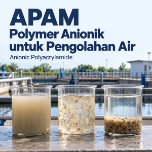 Ilustrasi fungsi APAM dalam pembentukan flok dan pengendapan padatan pada pengolahan air